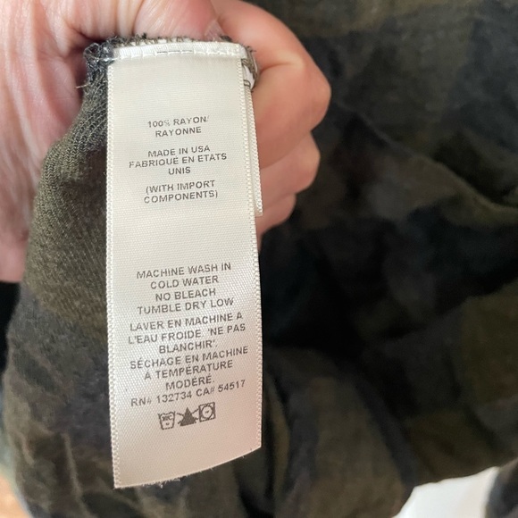 Bella Dahl Revolve Flannel Plaid Button Down Long Sleeve Dress Green Small - Picture 9 of 9